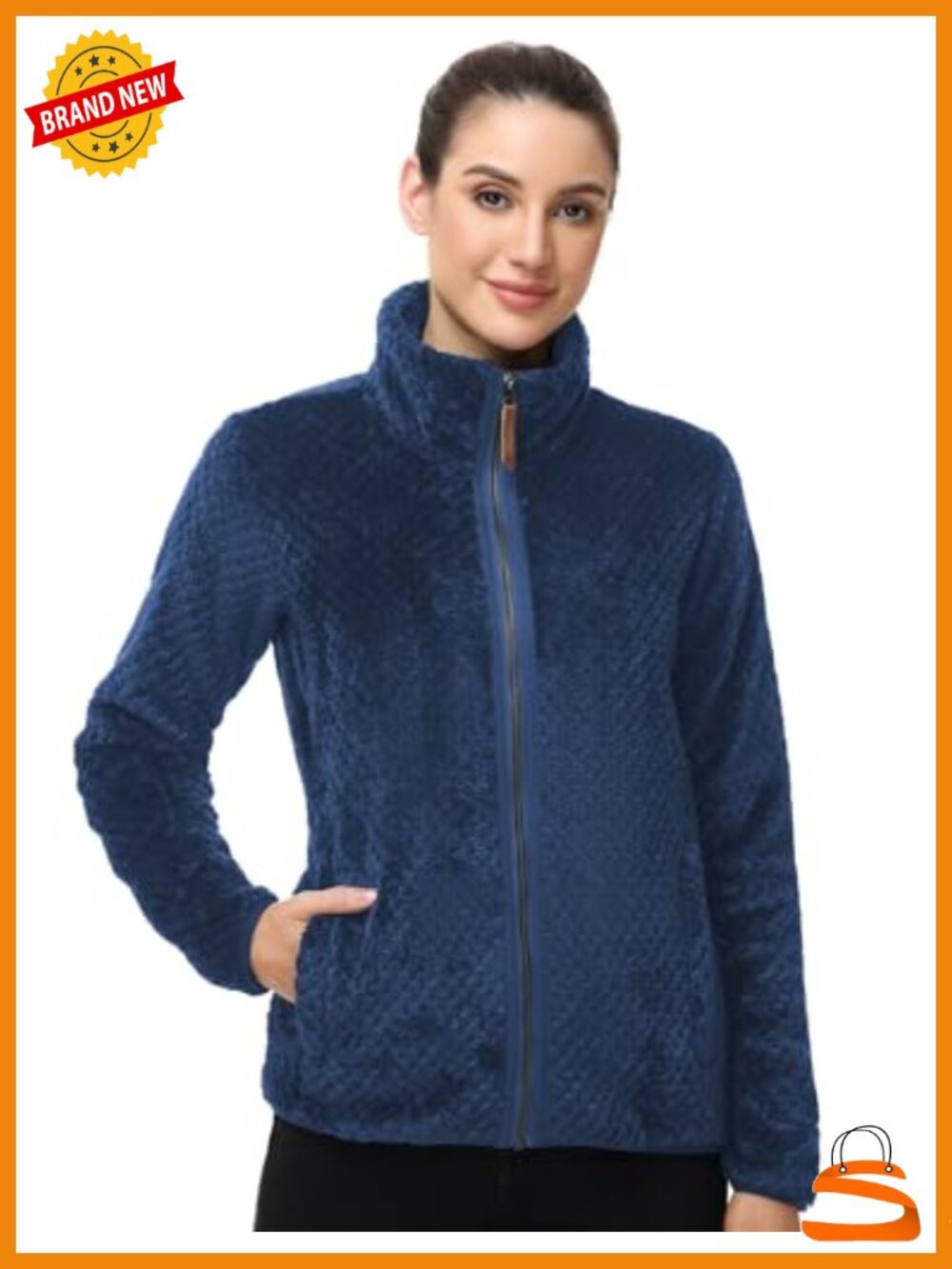 Ultra-Soft Sherpa Fleece Jacket Warm Zip-Up Long Sleeve Winter Coat